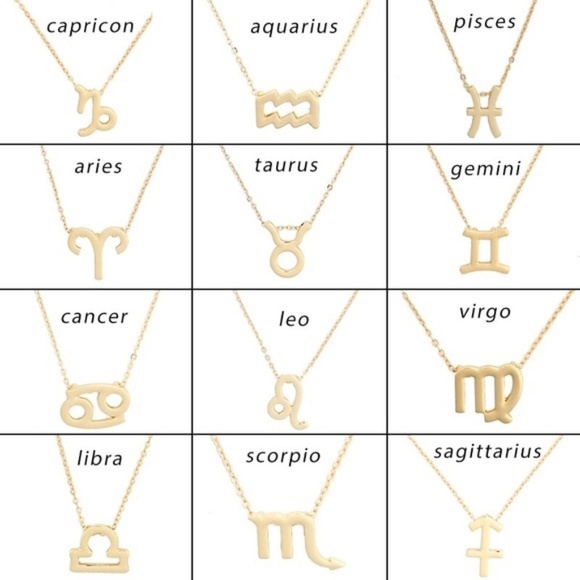Zodiac Sign Gold Necklaces, All Signs Available - Picture 3 of 5
